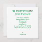 パーティー食べ物カエルのケーキ誕生日の招待 招待状 (裏面)