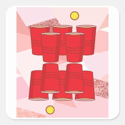 パーティー飲みゲームBeerpongビアポン スクエアシール (正面)