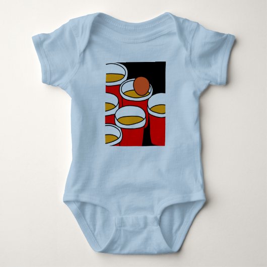 パーティー飲みゲームBeerpongビアポン ベビーボディスーツ (正面)