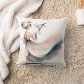 パーティー飲み女 クッション (ブランケット)