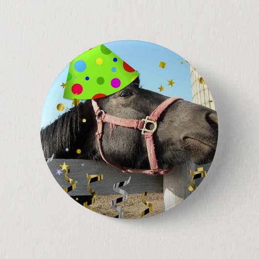パーティー馬 缶バッジ (正面)