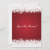 パーティー魔法エレガントスパークルレッド 招待状 (裏面)