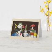 パーティー鳥 カード (黄色い花)