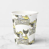 パーティー黄色の人魚紙カップ 紙コップ (裏面)