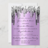 パーティー16thリップキスパープルピンクグリッタードリップ 招待状 (裏面)