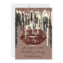 パーティー16thリップキスブラウンチョコレートグリッタードリップ