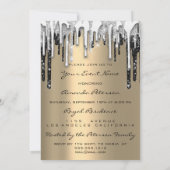 パーティー16thリップキス金ゴールドシルバーグリッタードリップ 招待状 (裏面)