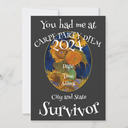 パーティー2024ダンスミキサーパティオお祝いガーデン 招待状 (正面)