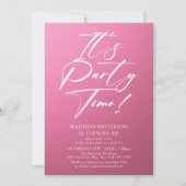 パーティー40歳の誕生日パーティーシンプルエレガント 招待状 (正面)