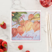 パーティー お祝い オレンジ色の 中国風 ランタン 花 スタンダードランチョンナプキン (インサイチュ)