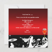 パーティー お祝い 赤ワイン グラス レトロ ミュージック 招待状 (裏面)