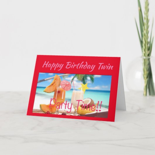 「パーティー」の開祝始時間&  ****MY TWIN*** カード (正面)