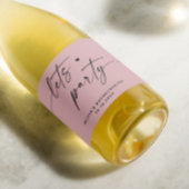 パーティー。ほこりっぽい淡い色のピンク色のバチェロレッテ スパークリングワインラベル