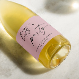 パーティー。ほこりっぽい淡い色のピンク色のバチェロレッテ スパークリングワインラベル