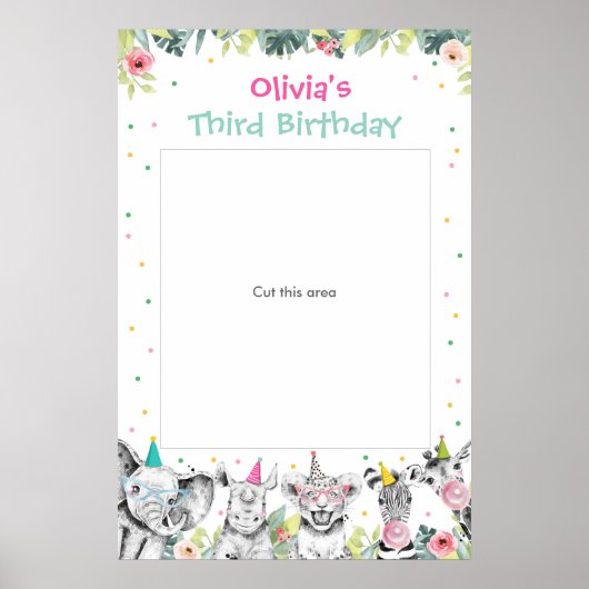 パーティー アニマルズ サファリ ガール ズー フォト ブース フレーム ポスター (正面)