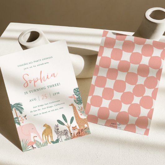 パーティー アニマルズ 動物園 誕生日 招待状 サファリ