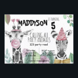 パーティー アニマル|水彩|サファリ| 子どもたちのパーティー招待状 招待状<br><div class="desc">パーティー アニマルたちよ、集まれ! 子どもの誕生日パーティー招待状、パーティー アニマル、誕生日招待状、オーダーメイド 招待状、動物をテーマにしたパーティー</div>