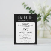 パーティー、イベント、または懇親会日付を黒で保存 案内ポストカード (スタンド正面)