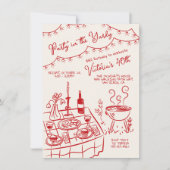 パーティー・イン・ヤーディ・ハンド・ドローBBQパーティー 招待状 (正面)