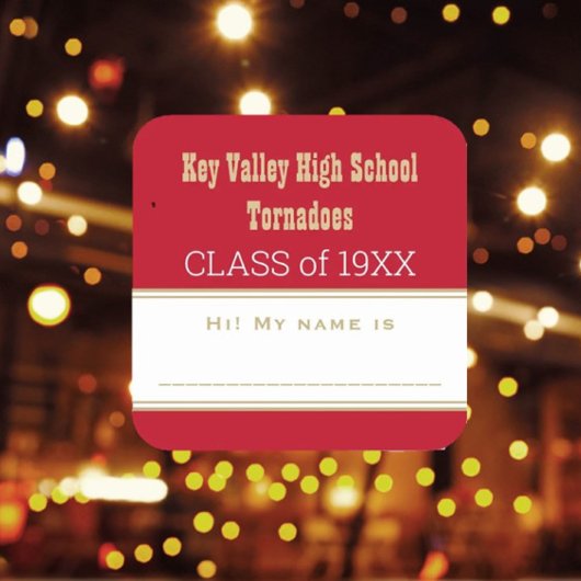 パーティー!カスタム懇親会クラス名タグステッカー スクエアシール