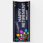 パーティー!カラフル、おもしろいカスタム退職 横断幕 (縦)