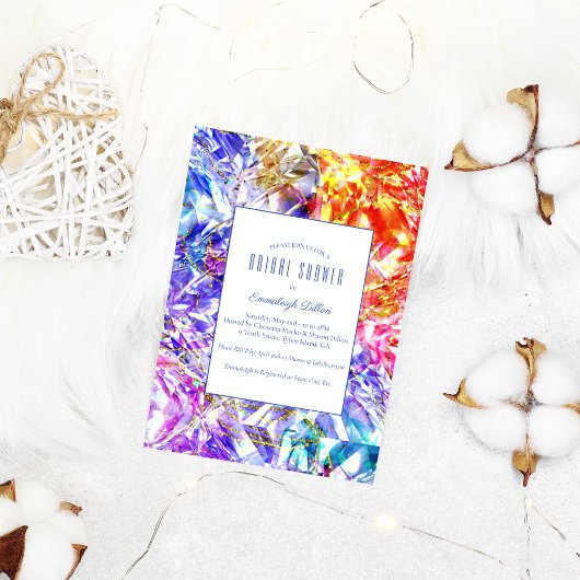 パーティー カラー ダイヤモンド クリスタル ブライダル シャワー 招待状