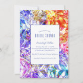 パーティー カラー ダイヤモンド クリスタル ブライダル シャワー 招待状 (正面)