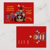 パーティー・キッズを採用するためのビジネス・カードピエロ 名刺 (正面/裏面)