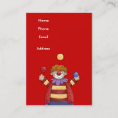 パーティー・キッズを採用するためのビジネス・カードピエロ 名刺 (裏面)