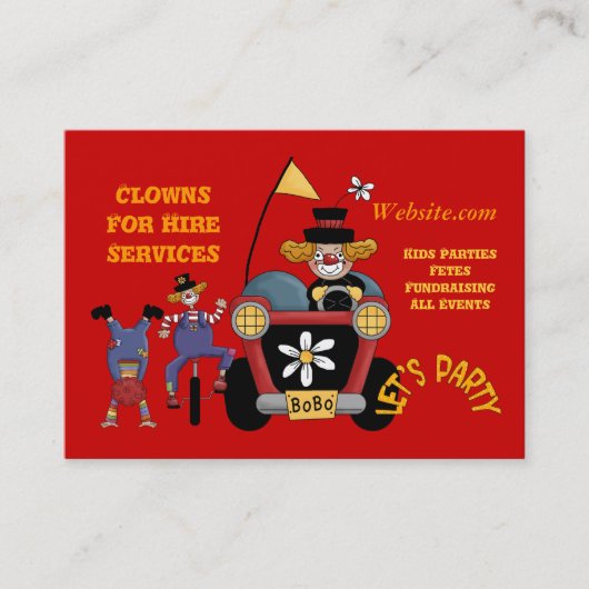 パーティー・キッズを採用するためのビジネス・カードピエロ 名刺 (正面)