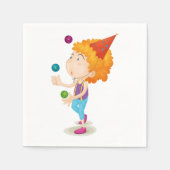 パーティー・キッド・ジャグリングカラフル・ボール スタンダードカクテルナプキン (正面)