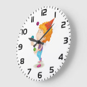 パーティー・キッド・ジャグリングカラフル・ボール ラージ壁時計 (傾斜)