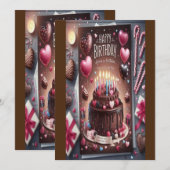 パーティー（ケーキの日）に参加しよう！ 招待状 (正面/裏面)