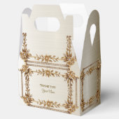 パーティー ゴールド オルネート レクタングル ダイヤモンド フラワーズ シャイニー フェイバーボックス (オープン)