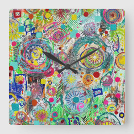 パーティー スクエア壁時計