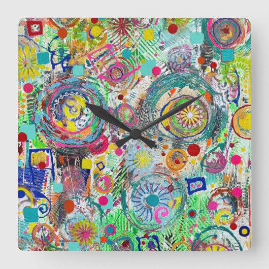 パーティー スクエア壁時計 (正面)