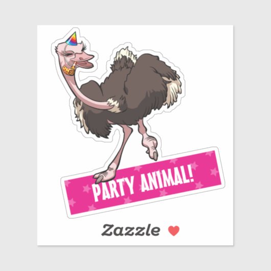 パーティー!ダチョウ踊りストライプのハットマンガ シール (シート)