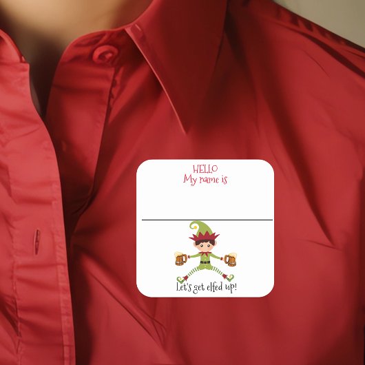 パーティー ネーム タグ 面白い クリスマス エルフ