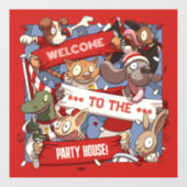 パーティー ハウスへ ようこそ! 面白い動物ファンたち ウィンドウサイン (シート)