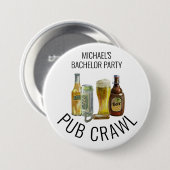 パーティー パブ クラウール ビール バチェラー バースデー 缶バッジ (正面&裏面)