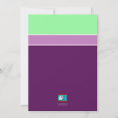 パーティー!パープル&グリーン誕生日招待状 招待状 (裏面)