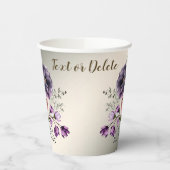パーティー パープル ピンク 花 ゴールド エレガント 紙コップ (左)