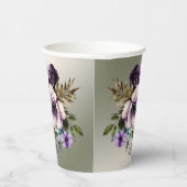 パーティー パープル ピンク 花 ゴールド エレガント 紙コップ (右)