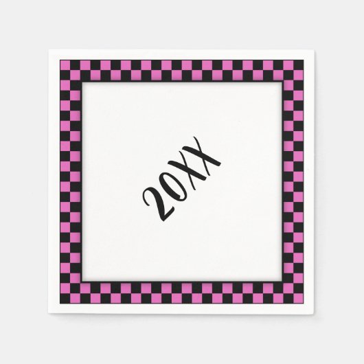 パーティー!ピンク スタンダードカクテルナプキン (正面)