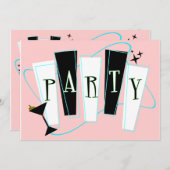 パーティー(ピンク) 招待状 (正面/裏面)