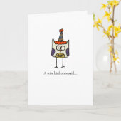 パーティー·フクロウ·グリーティング·カード カード (黄色い花)