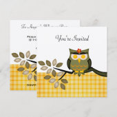 パーティー·フクロウ·招待状(任意の大事な行事) 招待状 (正面/裏面)