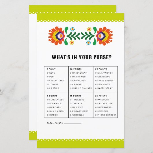 パーティー ブライズシャワーゲーム 財布の中身は? フェスティバル (正面/裏面)