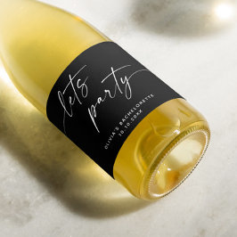 パーティー。ブラックスクリプモダントバチェロレッテ スパークリングワインラベル