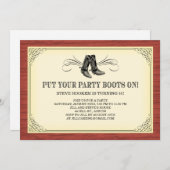 パーティー ブーツ オールド ウェスタン ご招待状 招待状 (正面/裏面)